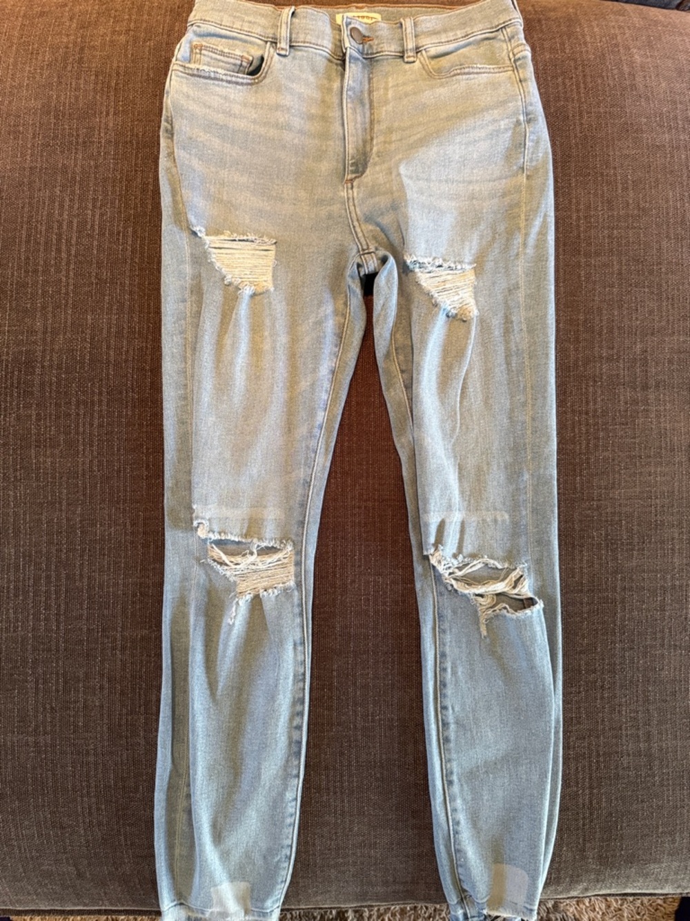 DL1961 Farrow Skinny High Rise Distressed Light Blue Women's Jeans